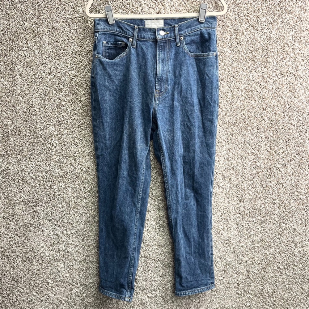 Everlane Original Cheeky Jean High Rise Straight Leg Ankle Crop Denim Jeans 28